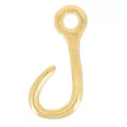 Pendant fisher hook 40 mm fine Gold plated x1