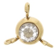 Stainless steel Gold 304L Spacers 3 rings 6 mm zirconium oxide - Crystal x1|raw }}