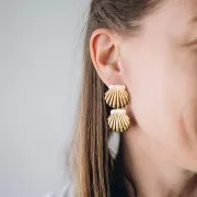 26.5x24.5mm 304L stainless steel Shell pendant - Gold x1