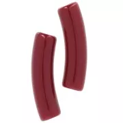 Curved tube beads 19x5 mm in opaque acrylic - Lie de vin x10