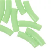 19x5 mm curved tube beads in opaque acrylic - Light green x10