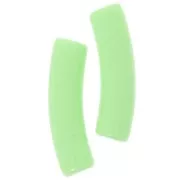 19x5 mm curved tube beads in opaque acrylic - Light green x10