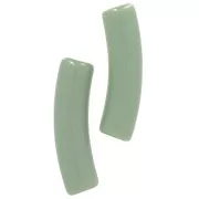 19x5 mm curved tube beads in opaque acrylic - Khaki x10