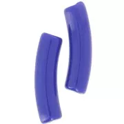 19x5 mm curved tube beads in opaque acrylic - Royal Blue x10