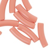 Curved tube beads 19x5 mm in opaque acrylic - Salmon x10