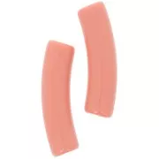 Curved tube beads 19x5 mm in opaque acrylic - Salmon x10