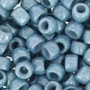 Matubo 7/0 Seed Beads - 3.5 mm Chalk White Blue Ceramic Look x10g