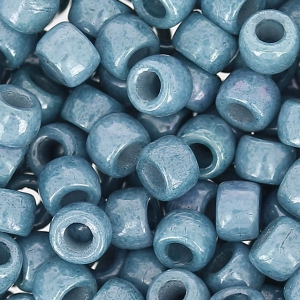 Matubo 7/0 Seed Beads - 3.5 mm Chalk White Blue Ceramic Look x10g
