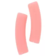 19x5 mm curved tube beads in opaque acrylic - Tea Rose x10