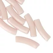 19x5 mm curved tube beads in opaque acrylic - Nude x10