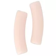 19x5 mm curved tube beads in opaque acrylic - Nude x10