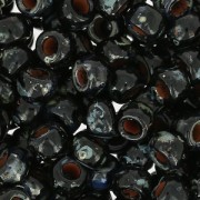 Matubo 7/0 Seed Beads - 3.5 mm Jet Picasso x 10 g
