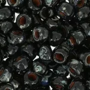Matubo 7/0 Seed Beads - 3.5 mm Jet Picasso x 10 g