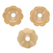 6mm Flower Beads caps 8 petals - Gold Tone x20