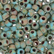 Matubo 7/0 Seed Beads - 3.5 mm Blue Turquoise Picasso x 10 g
