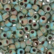 Matubo 7/0 Seed Beads - 3.5 mm Blue Turquoise Picasso x 10 g