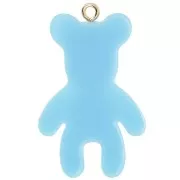 38x23mm Bear pendant in opaque resin - Light blue x1