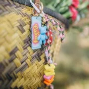 38x23mm Bear pendant in opaque resin - Light blue x1