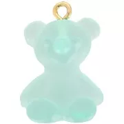 24x17mm Clear Acrylic Teddy Bear Charm - Blue x1