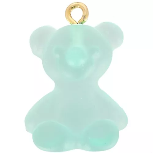 24x17mm Clear Acrylic Teddy Bear Charm - Blue x1