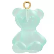24x17mm Clear Acrylic Teddy Bear Charm - Blue x1