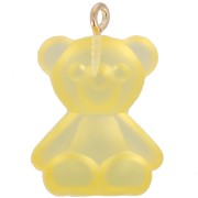 25x18mm Clear Acrylic Teddy Bear Charm - Yellow x1