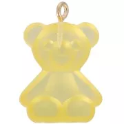 25x18mm Clear Acrylic Teddy Bear Charm - Yellow x1