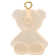 25x18mm Clear Acrylic Teddy Bear Charm - Peach x1