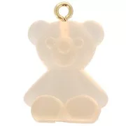 25x18mm Clear Acrylic Teddy Bear Charm - Peach x1
