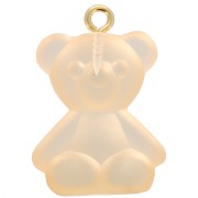 25x18mm Clear Acrylic Teddy Bear Charm - Peach x1
