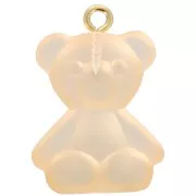 25x18mm Clear Acrylic Teddy Bear Charm - Peach x1