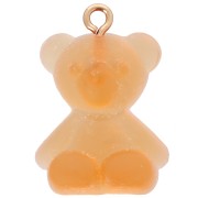 25x18mm Clear Acrylic Teddy Bear Charm - Orange x1
