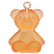 25x18mm Clear Acrylic Teddy Bear Charm - Orange x1