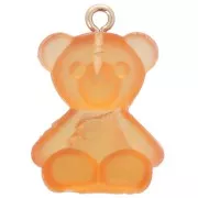25x18mm Clear Acrylic Teddy Bear Charm - Orange x1