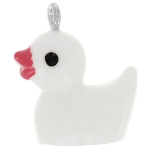 19x16mm Resin Duck Charm - White x1