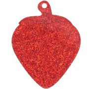 42x33mm Plexiglas strawberry pendant - Red glitter x1