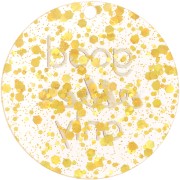 45mm Plexiglas Round pendant - Good vibes only - Transparent - Golden glitter