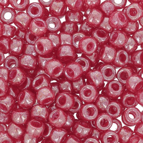 Matubo 7/0 Seed Beads - 3.5 mm Milky Red Luster x 10 g