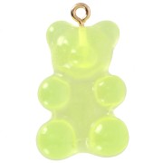 31x19mm Clear Acrylic Teddy Bear Charm - Yellow x1|raw }}