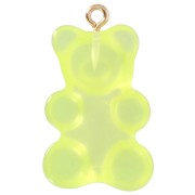 31x19mm Clear Acrylic Teddy Bear Charm - Yellow x1