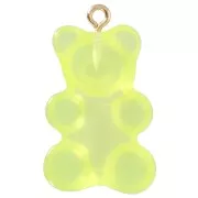 31x19mm Clear Acrylic Teddy Bear Charm - Yellow x1
