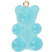 31x19mm Clear Acrylic Teddy Bear Charm - Blue x1|raw }}
