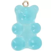 31x19mm Clear Acrylic Teddy Bear Charm - Blue x1