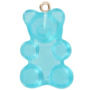 31x19mm Clear Acrylic Teddy Bear Charm - Blue x1