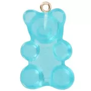 31x19mm Clear Acrylic Teddy Bear Charm - Blue x1