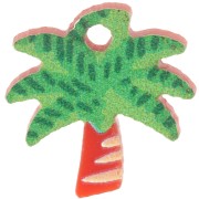 13mm Plexiglas palm tree charm - Green - Brown x1|raw }}