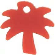 13mm Plexiglas palm tree charm - Green - Brown x1