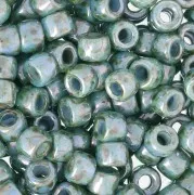 Matubo 7/0 Seed Beads - 3.5 mm Marbled Green/Blue x 10 g