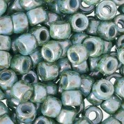 Seed beads Matubo 7/0 - 3.5 mm Vert/Bleu Marbré x10g