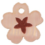 12mm Plexiglas Star Flower Charm - Salmon - Brown x1